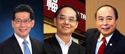 (左起) 香港特別行政區(qū)商務(wù)及經(jīng)濟(jì)發(fā)展局局長(zhǎng)蘇錦梁先生、周大福珠寶集團(tuán)有限公司董事總經(jīng)理黃紹基先生、六福集團(tuán)主席及行政總裁黃偉常先生